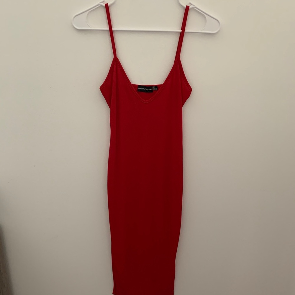 Red Midi Bodycon Dress